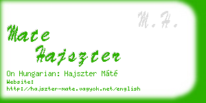 mate hajszter business card