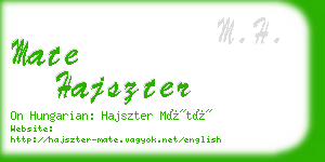 mate hajszter business card